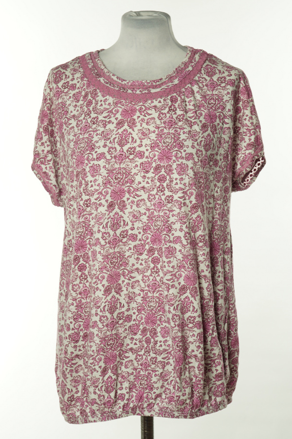 Koszulka biało-różowa wzorzysta - NEXT zdjęcie 1