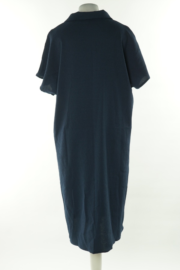Sukienka granatowa z kołnierzykiem - BRAK METKI Z NAZWĄ PRODUCENTA zdjęcie 2