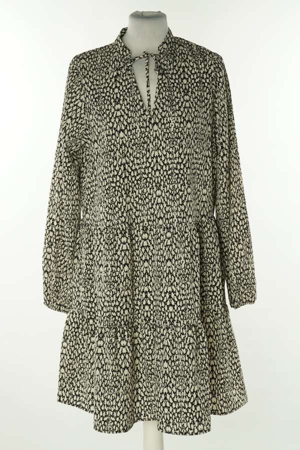 Sukienka czarno-biała w ciapkę - DUNNES zdjęcie 1