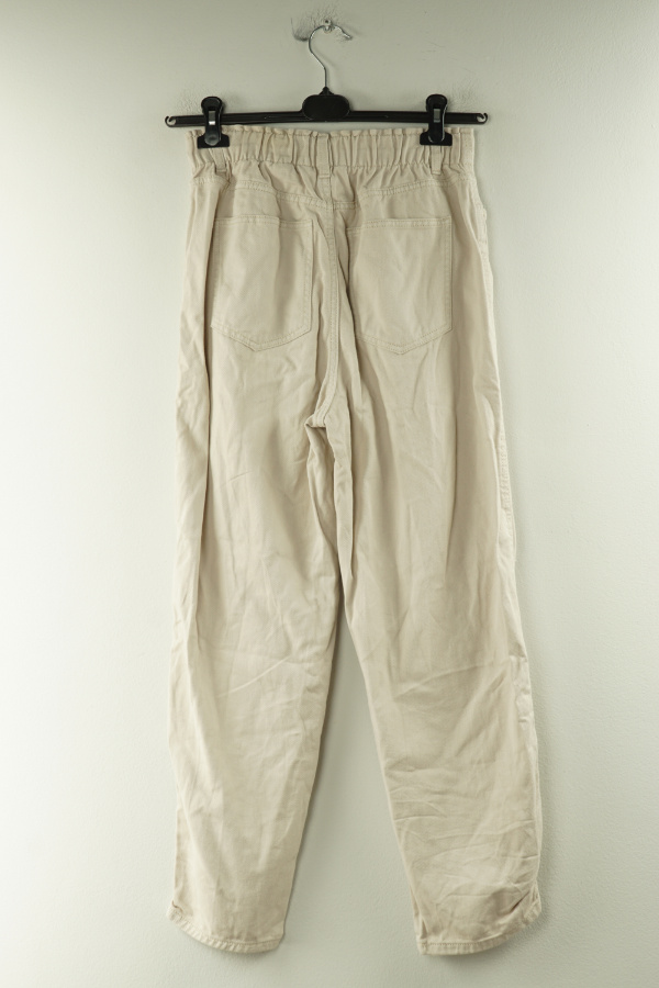 Spodnie jasnobeżowe jeansowe z wysokim stanem, H&M - H&M zdjęcie 2