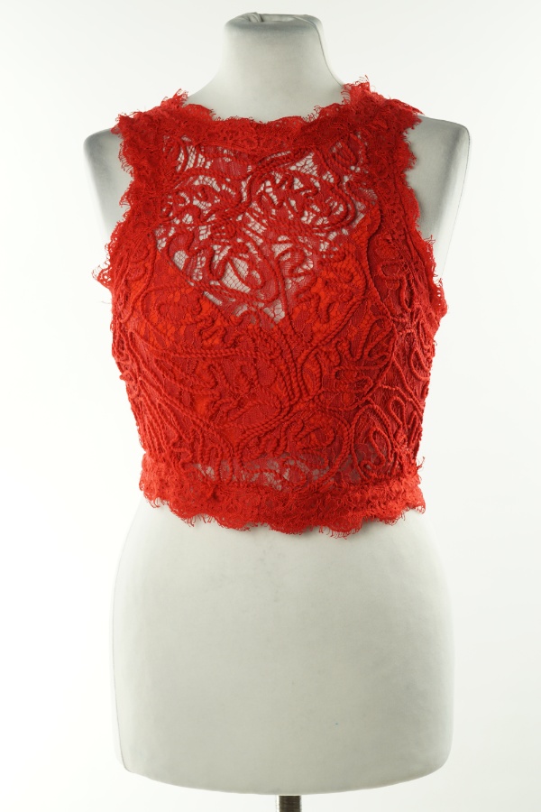 Top czerwony koronkowy - MISSGUIDED zdjęcie 1
