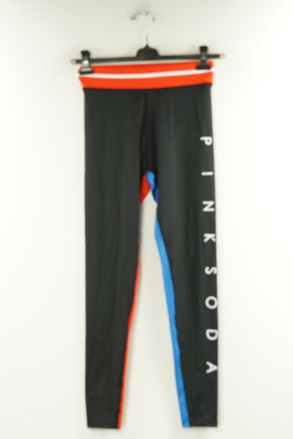 Legginsy czarne z czerwonymi i niebieskimi wstawkami - PINK SODA zdjęcie 1