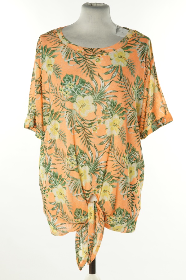 Bluzka pomarańczowa w kwiaty - PEP&CO zdjęcie 1