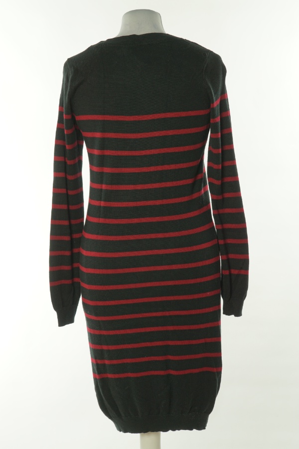 Sukienka czarna w bordowe paski - ELLOS zdjęcie 2