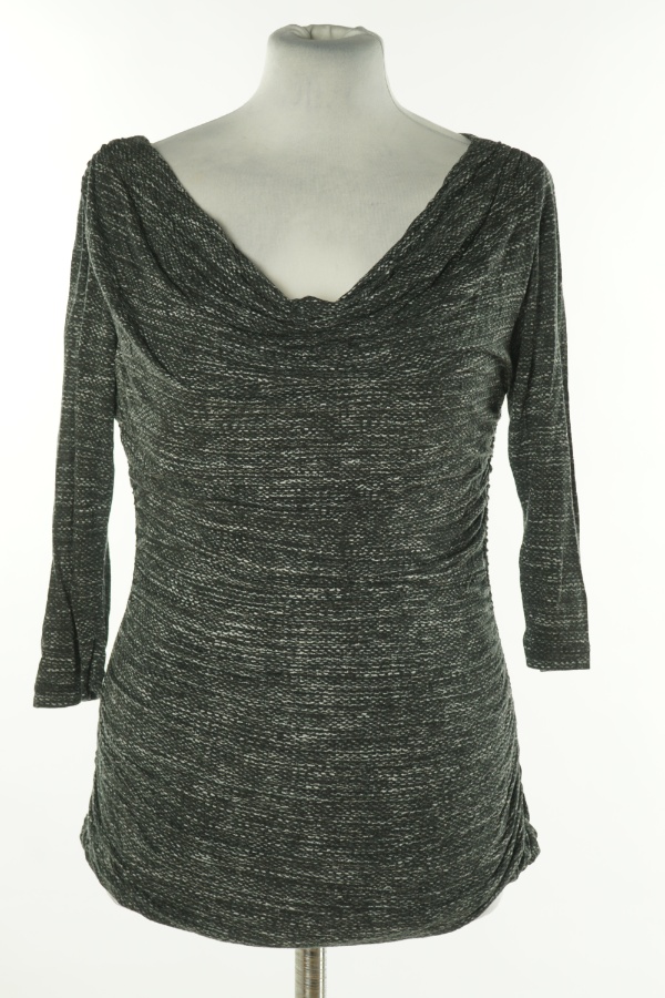 Bluzka szara drapowana - BRAK METKI Z NAZWĄ PRODUCENTA zdjęcie 1