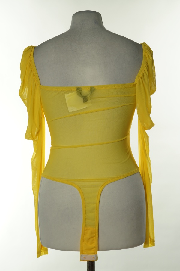 Body żółte z siateczkowymi wstawkami - NAANAA zdjęcie 2