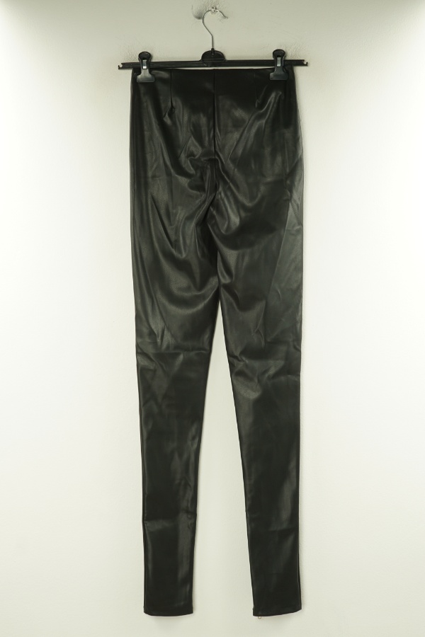 Legginsy z suwakami czarne ekoskóra - CLUB L zdjęcie 2