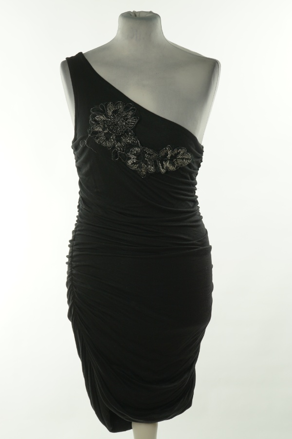 Sukienka czarna na jedno ramię - AX PARIS zdjęcie 1