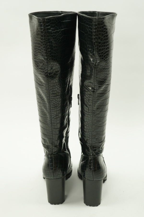 Kozaki czarne wężowe - CATWALK zdjęcie 3