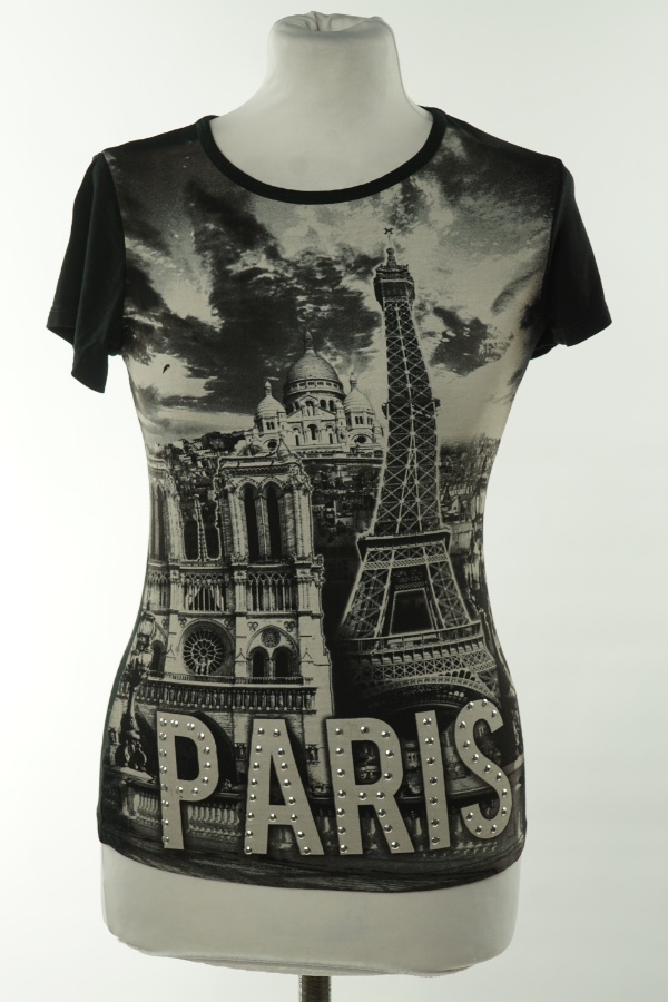 Koszulka czarna PARIS - HELLO PARIS zdjęcie 1