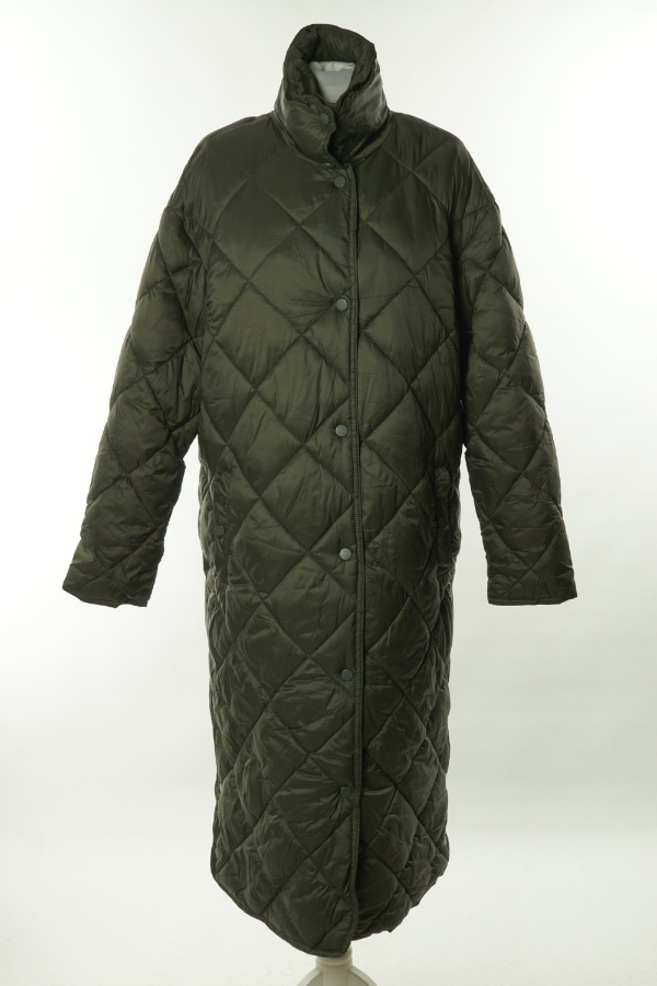 Płaszcz zielony pikowany - ISOLDE zdjęcie 1