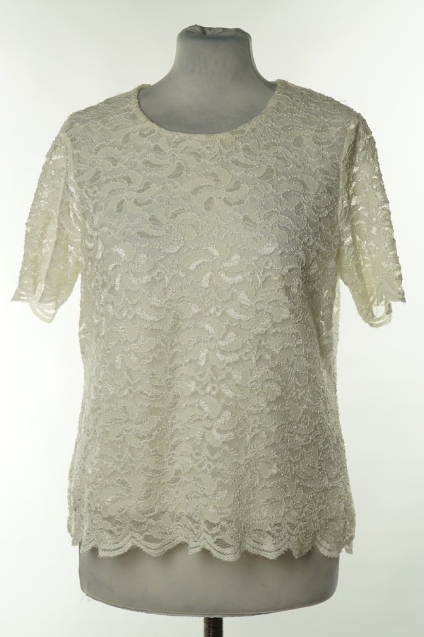 Bluzka biała z koronkowym wierzchem - EASTEX zdjęcie 1