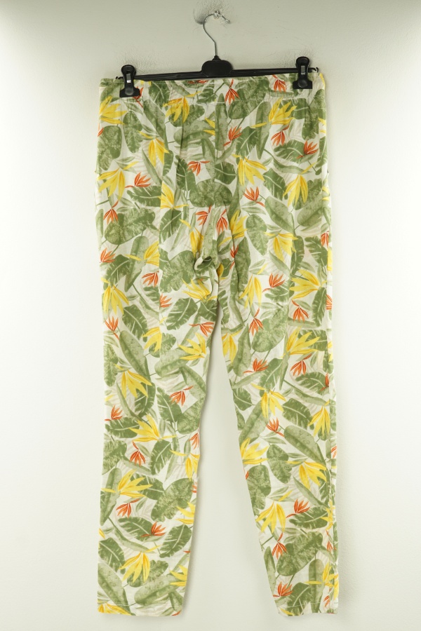 Spodnie w roślinny wzór, w składzie len (55%) i bawełna (45%) - ESMARA zdjęcie 2