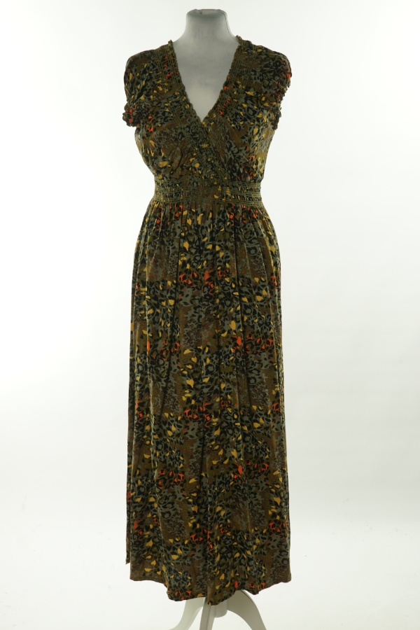 Sukienka zielona w żółto-czarne ciapki - APRICOT zdjęcie 1