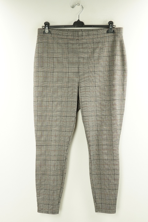 Spodnie materiałowe szare w kratkę - PAPAYA zdjęcie 1