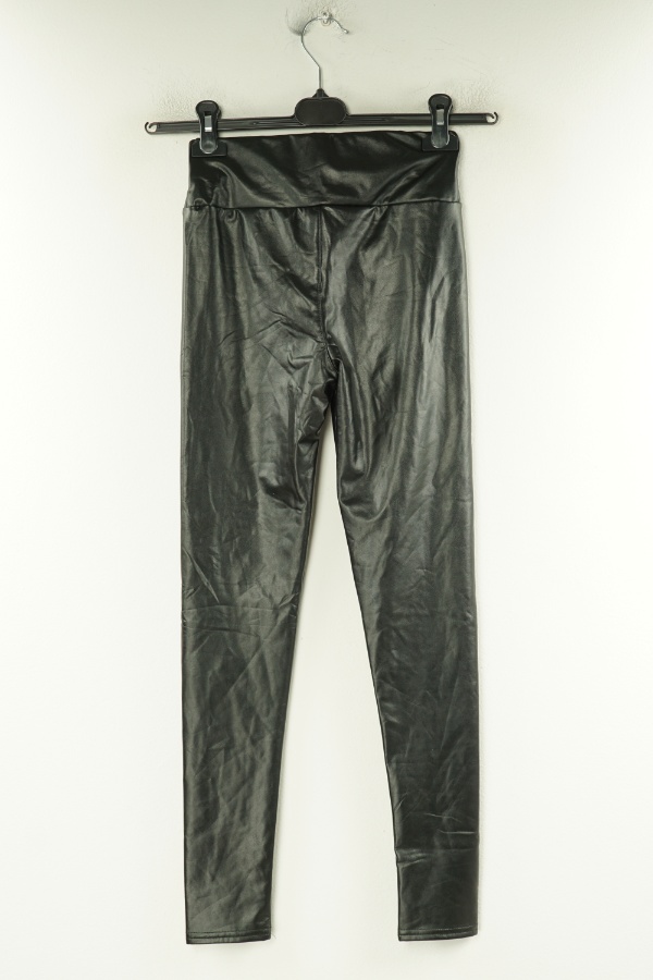 Legginsy czarne a'la skóra - BRAK METKI Z NAZWĄ PRODUCENTA zdjęcie 2