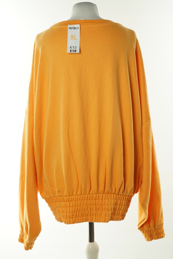 Bluza pomarańczowa z białym napisem i ściągaczem - PEP&CO zdjęcie 2