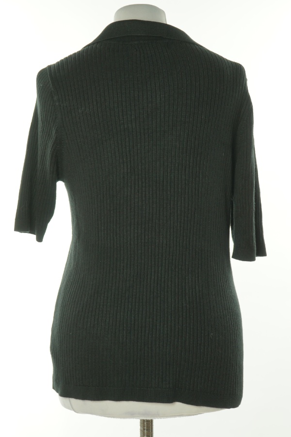 Bluzka czarna sweterkowa z kołnierzykiem - F&F zdjęcie 2