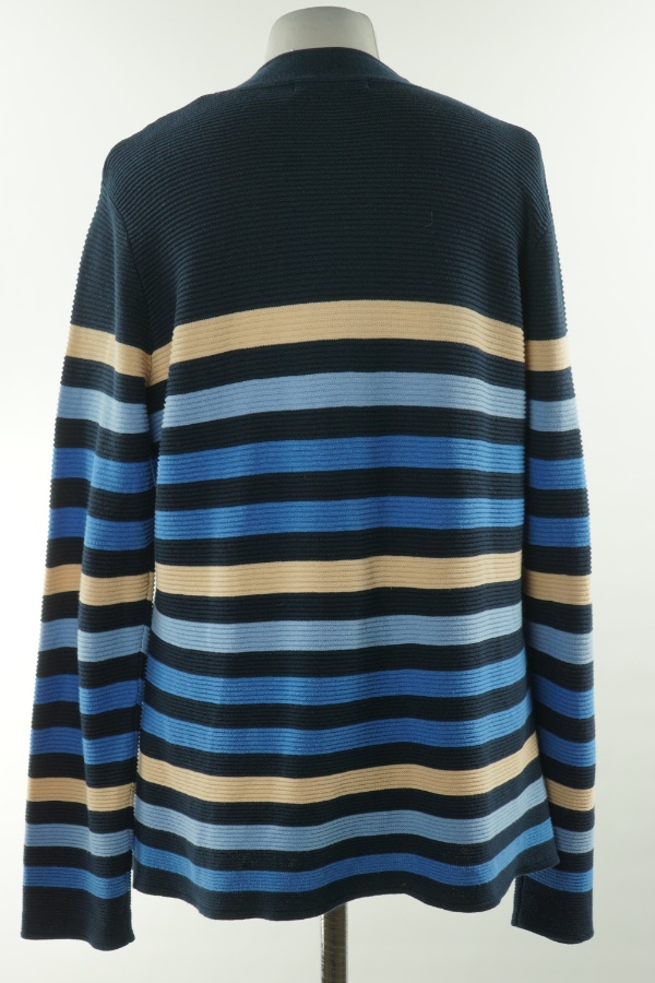 Sweter granatowy w niebieskie paski - ADAGIO zdjęcie 2