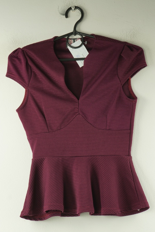 Bluzka wiśniowa - RIBBON zdjęcie 1