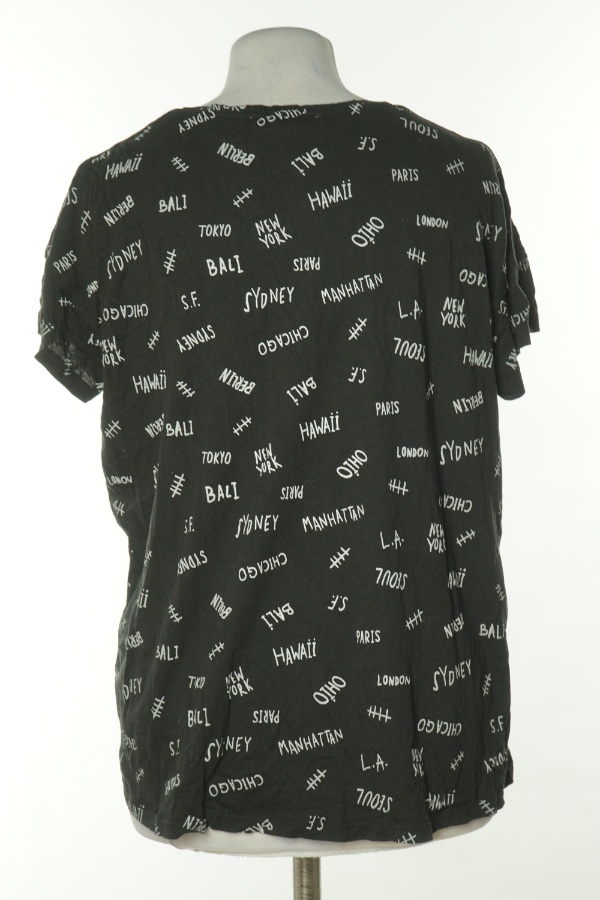 Koszulka czarna z napisami - MANGO zdjęcie 2