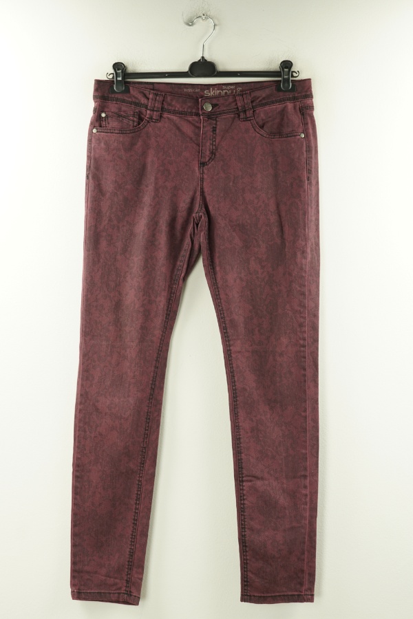 Spodnie bordowo-czarne w kwiaty - C&A zdjęcie 1