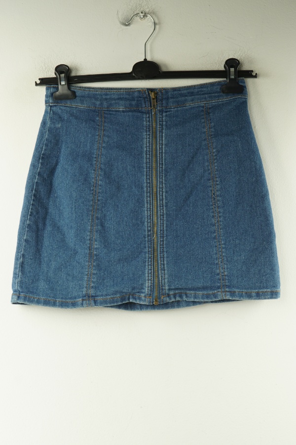 Spódnica niebieska jeansowa z suwakiem - FOREVER21 zdjęcie 1