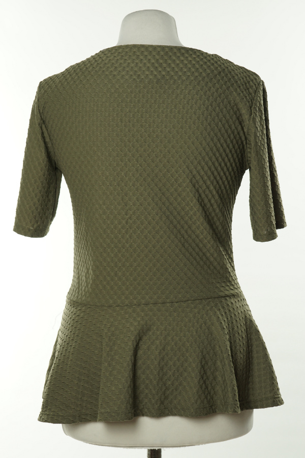 Bluzka khaki z wytłaczaną fakturą Zara - ZARA zdjęcie 2