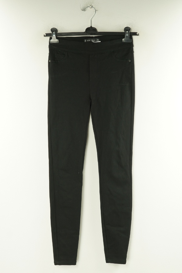 Spodnie czarne jeansowe jegginsy - AMISU zdjęcie 1