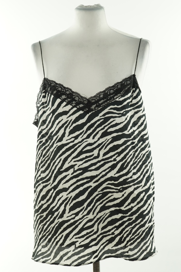 Bluzka biało-czarna zebra z koronką - PRIMARK zdjęcie 1
