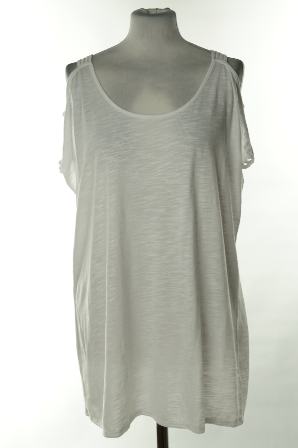 Koszulka biała z odkrytymi ramionami - PAPAYA zdjęcie 1