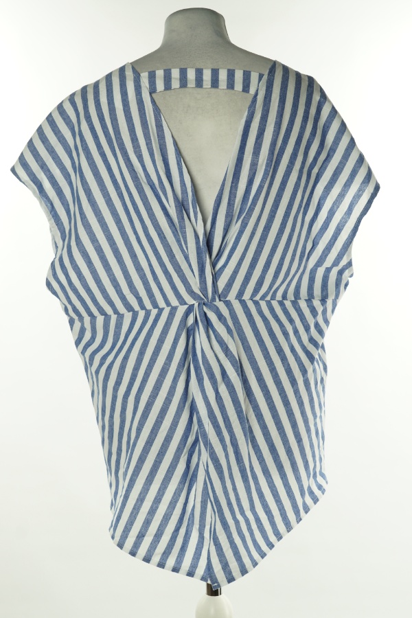 Bluzka biało-niebieska w paski - SHEIN zdjęcie 2