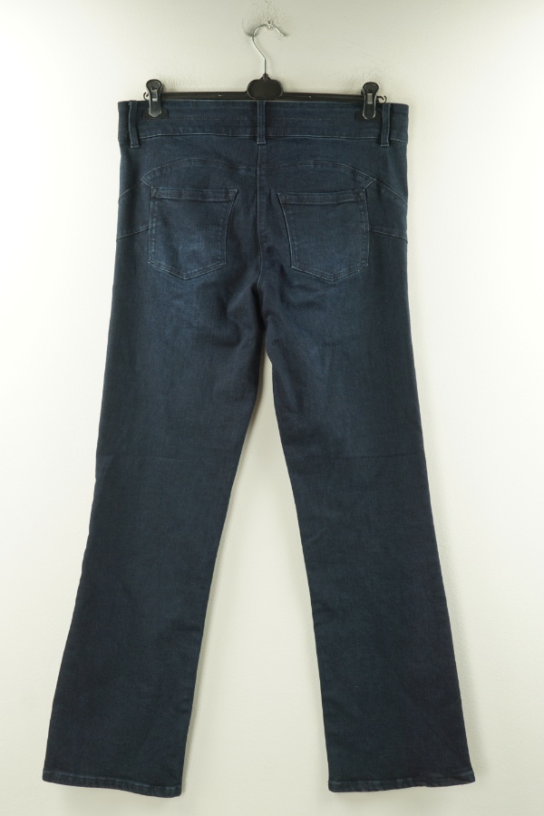 Spodnie granatowe jeansowe z wysokim stanem - NEXT zdjęcie 2