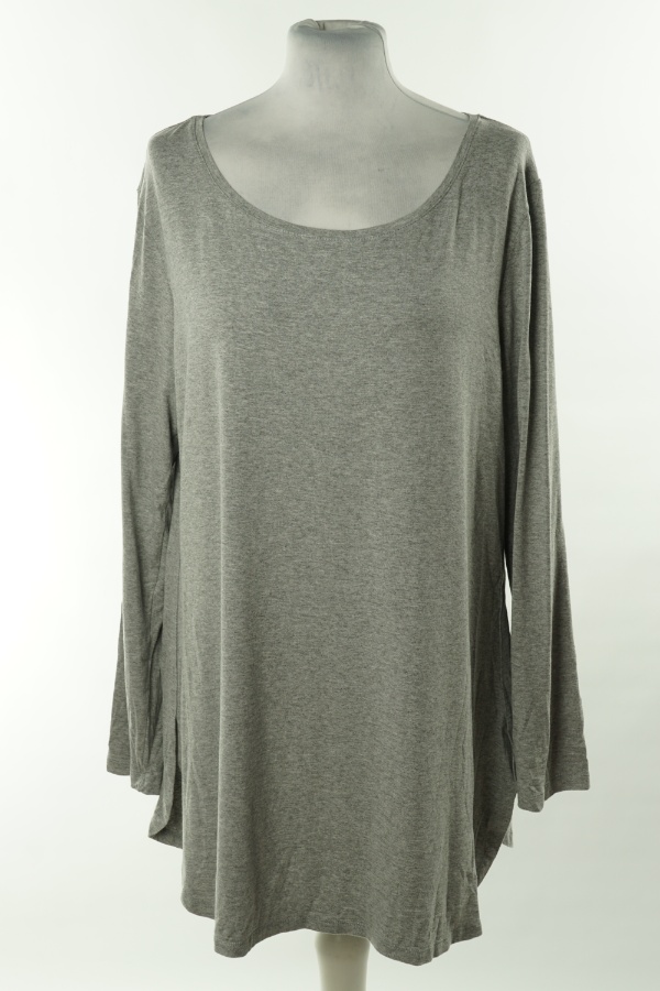 Bluzka szara gładka wiskozowa - AMBRIA zdjęcie 1