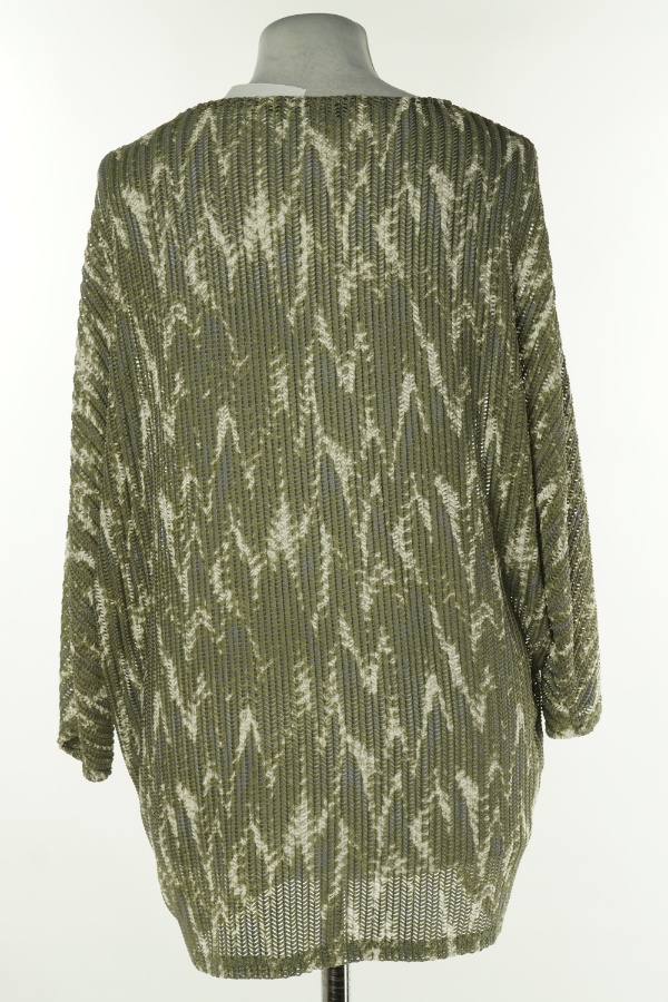 Bluzka sweterkowa zielno-biała - VIZ-A-VIZ zdjęcie 2