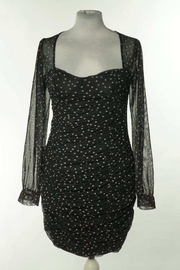 Sukienka czarna w białe kropki - NASTY GAL zdjęcie 1