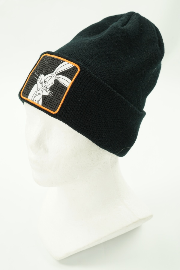 Czapka czarna z nadrukiem - CAPSLAB zdjęcie 1