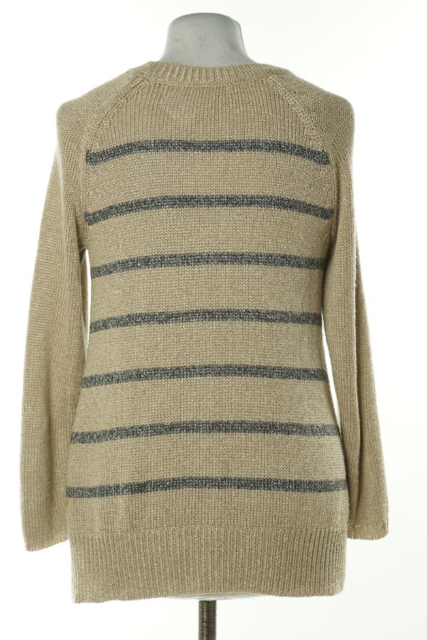 Sweter ciemnobeżowy w paski - M&S zdjęcie 2