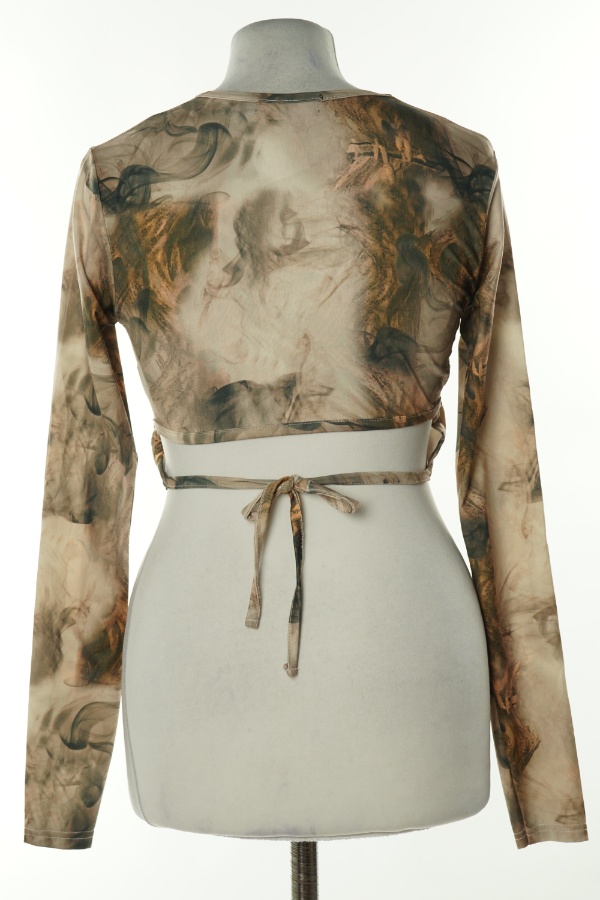 Top beżowy z długim rękawem - PRETTYLITTLETHING zdjęcie 2