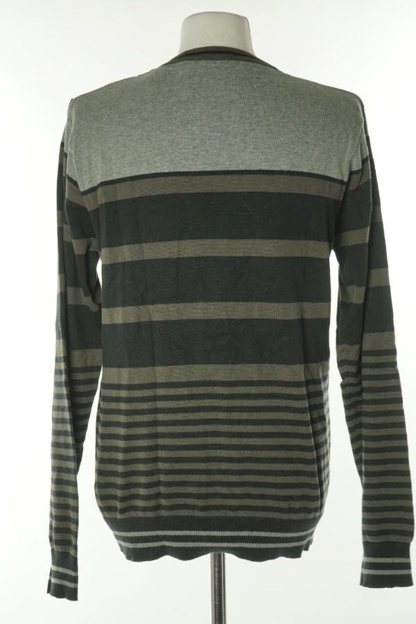 Sweter szaro-czarny w paski - DISSIDENT zdjęcie 2