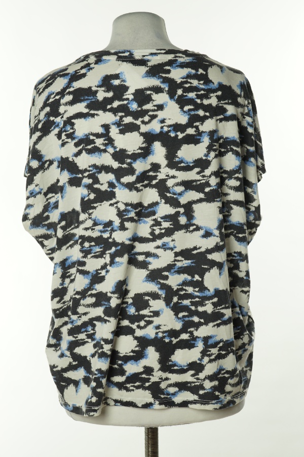 Koszulka biała w czarno-niebieskie ciapki - DUNNES zdjęcie 2