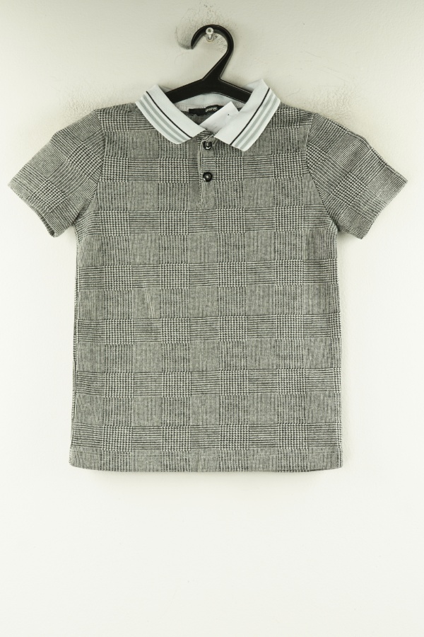 Koszulka biało-czarna w kratkę - GEORGE zdjęcie 1