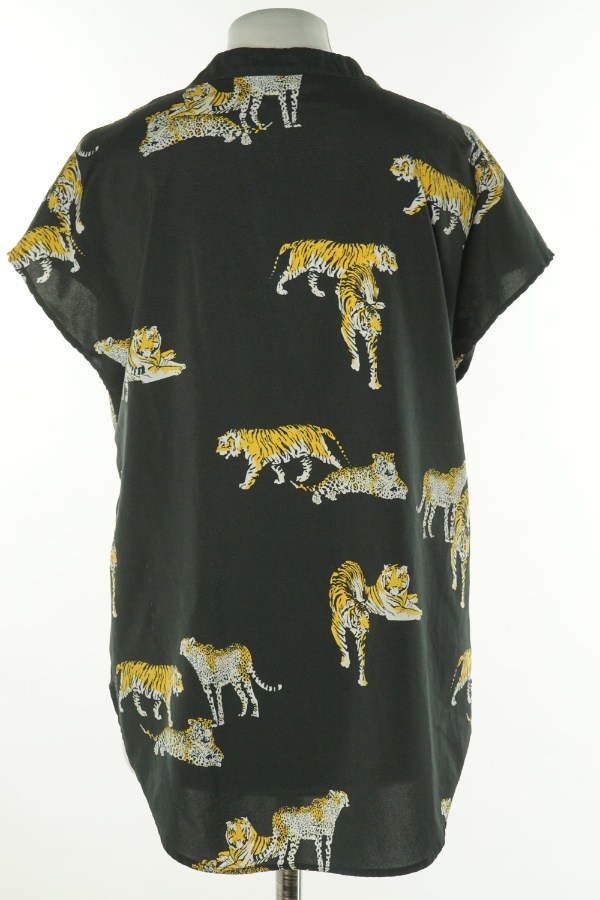 Bluzka czarna w tygrysy - SHEIN zdjęcie 2