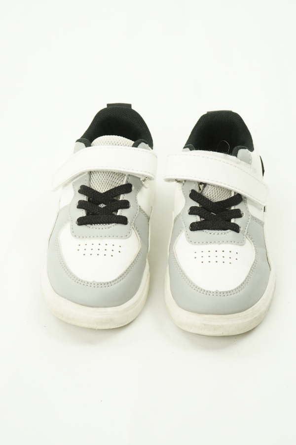 Buty sportowe biało-szare na rzepy - BRAK METKI Z NAZWĄ PRODUCENTA zdjęcie 2