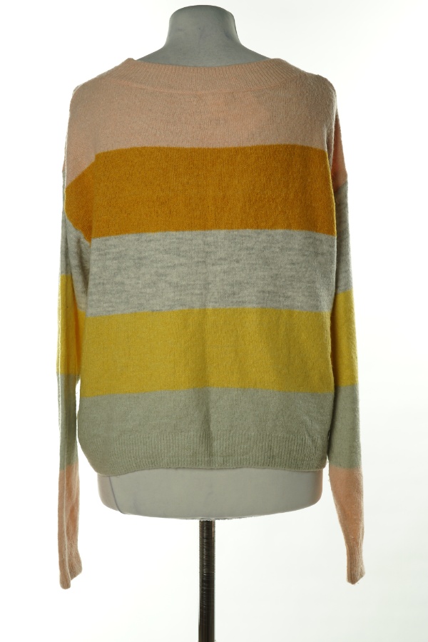 Sweter szaro-żółty w paski - H&M zdjęcie 2