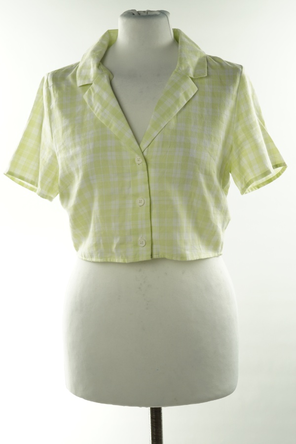 Koszula-top biało-zielony w kratkę, H&M - H&M zdjęcie 1