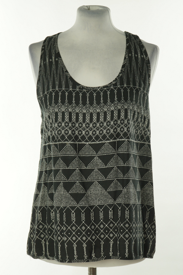 Koszulka czarna w białe wzory - H&M zdjęcie 1