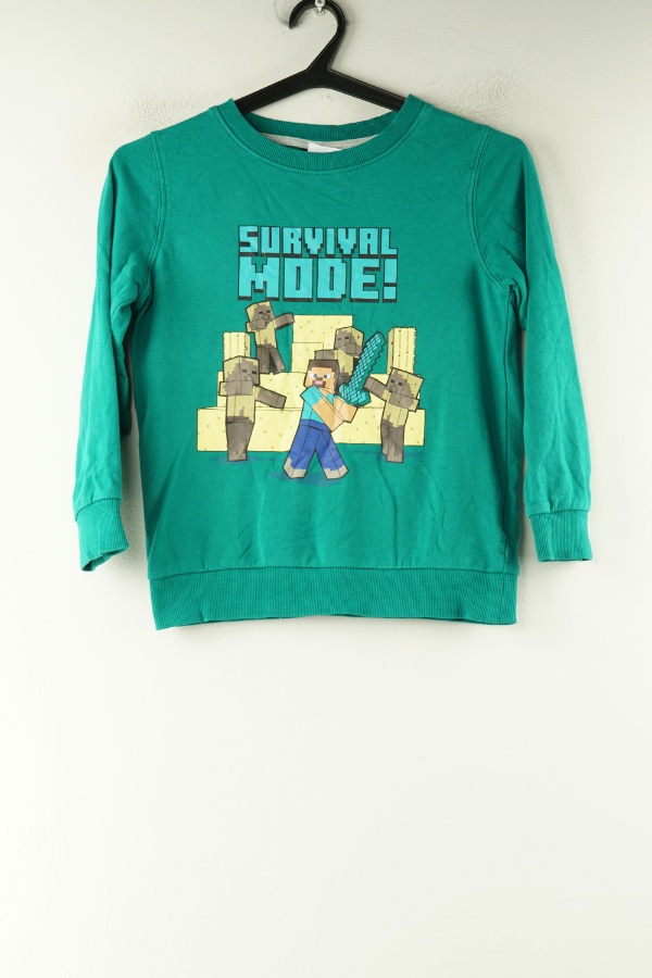 Bluza zielona MINECRAFT - BRAK METKI Z NAZWĄ PRODUCENTA zdjęcie 1