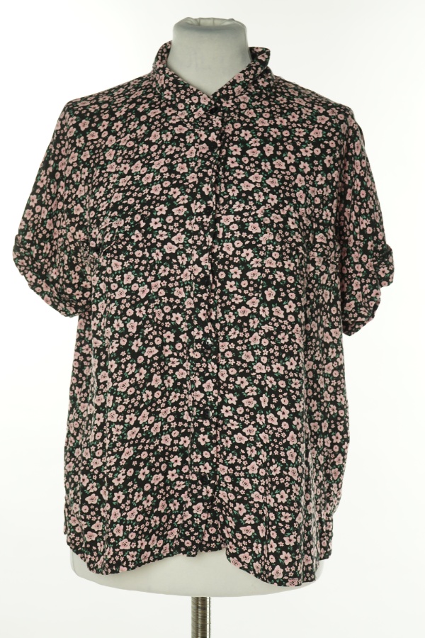 Koszula czarna w różowe kwiatki - SELECTED zdjęcie 1