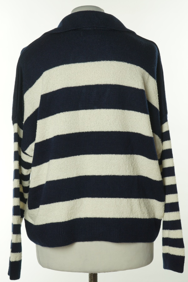 Sweter granatowo-biały w paski - GALLERY zdjęcie 2